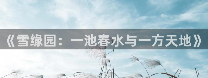 龙门直播nba免费直播入口：《雪缘园：一池春水与一方天地》